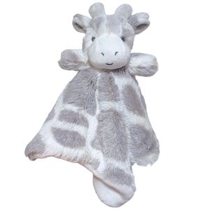 OOBLES Baby Lovey Security Blanket Giraffe Stuffed Toy Plush Rattle Gray Safari